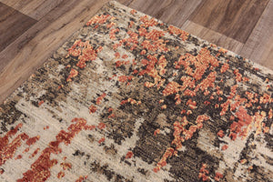Alora Decor Alure Luxurious Brown Wool-Tencel Hybrid Rug With Shimmering Apricot Accents And Multi-Level Pile Texture 9' x 12' 00900910200120912