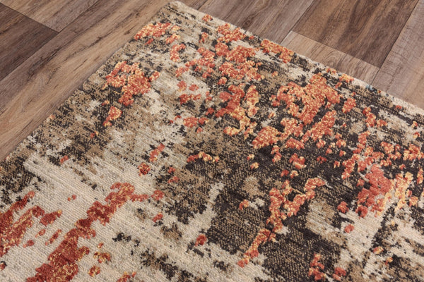 Alora Decor Alure Luxurious Brown Wool-Tencel Hybrid Rug With Shimmering Apricot Accents And Multi-Level Pile Texture 9' x 12' 00900910200120912