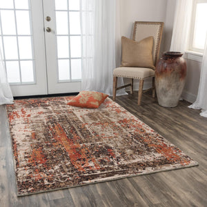Alora Decor Alure Luxurious Brown Wool-Tencel Hybrid Rug With Shimmering Apricot Accents And Multi-Level Pile Texture 9' x 12' 00900910200120912
