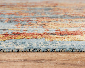 Alora Decor Alure Contemporary Blue Abstract Rug With Copper Accents, Shimmering Hybrid Wool-Tencel Blend Durable Elegance 10' x 13' 00900910300090113