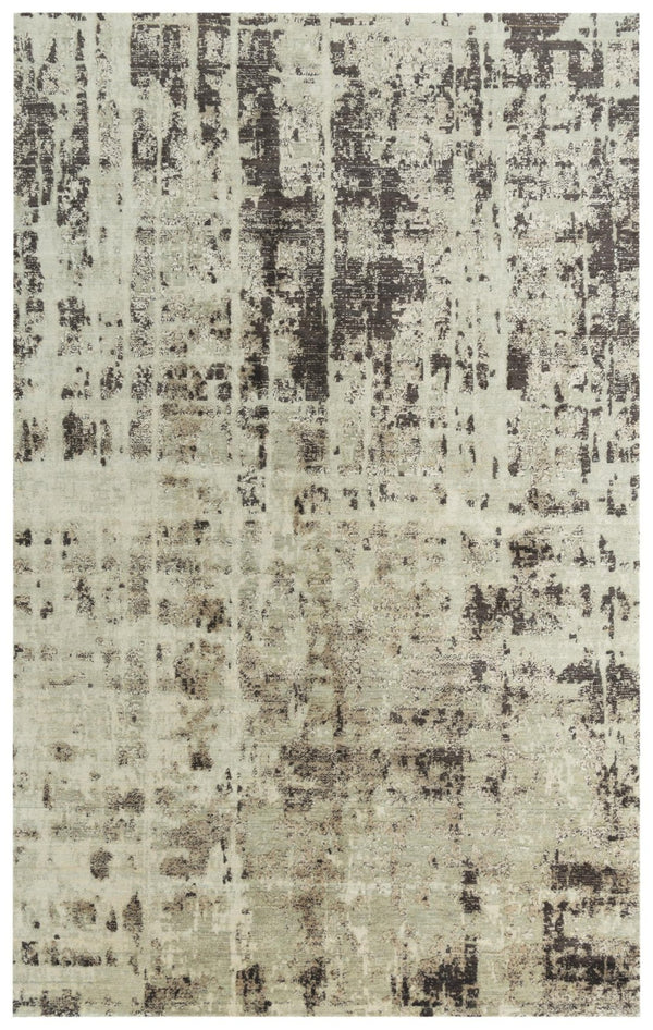 Alora Decor Alure Hand-Finished Green Rectangle Rug With Wool-Tencel Blend, Subtle Sheen & Textured Abstract Design 9' x 12' 00900910400300912