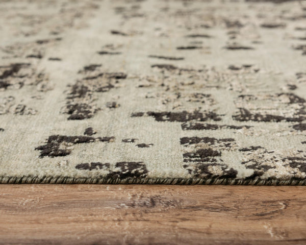 Alora Decor Alure Hand-Finished Green Rectangle Rug With Wool-Tencel Blend, Subtle Sheen & Textured Abstract Design 9' x 12' 00900910400300912
