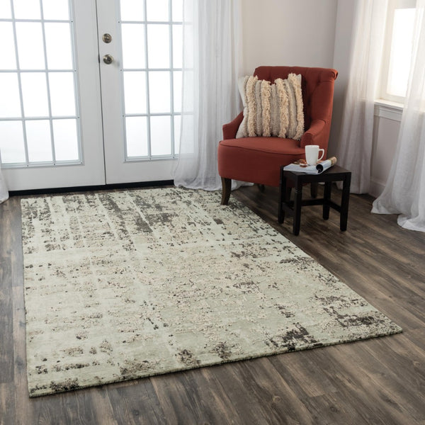 Alora Decor Alure Hand-Finished Green Rectangle Rug With Wool-Tencel Blend, Subtle Sheen & Textured Abstract Design 9' x 12' 00900910400300912
