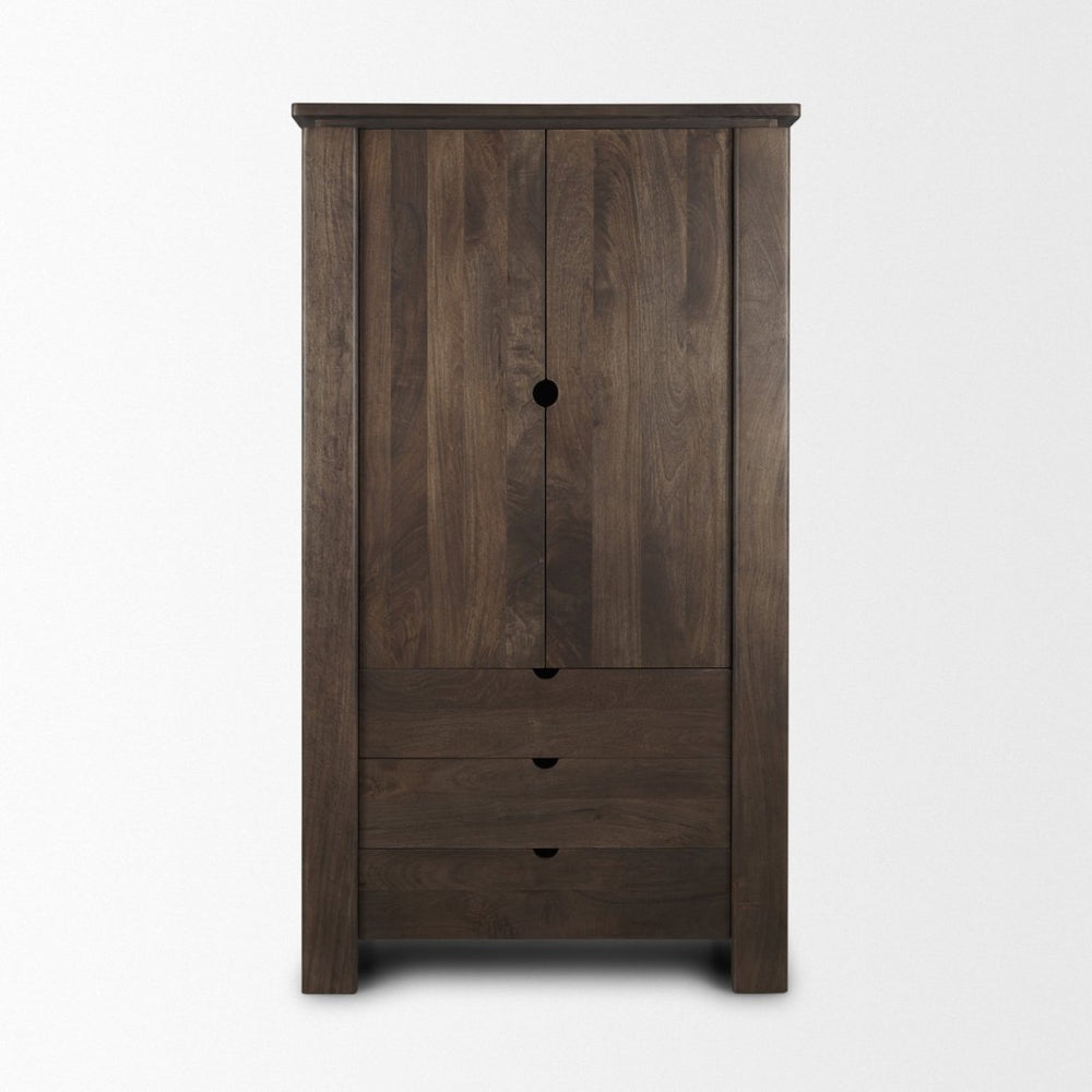 Mercana Wallen Solid Mango Wood Curio Cabinet for Elegant Storage and Display in Living and Dining Spaces 71008