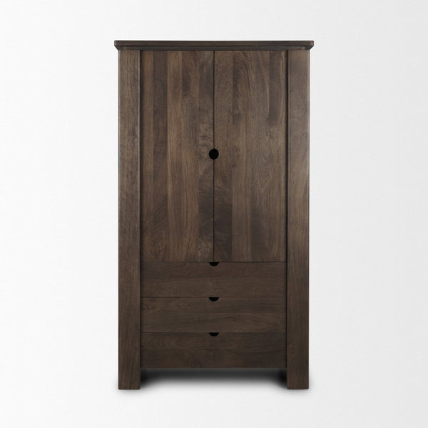 Mercana Wallen Solid Mango Wood Curio Cabinet for Elegant Storage and Display in Living and Dining Spaces 71008