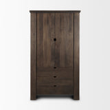 Mercana Wallen Solid Dark Brown Wood Curio Cabinet 71008