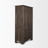 Mercana Wallen Solid Dark Brown Wood Curio Cabinet 71008