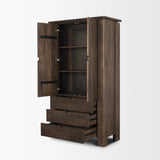 Mercana Wallen Solid Dark Brown Wood Curio Cabinet 71008