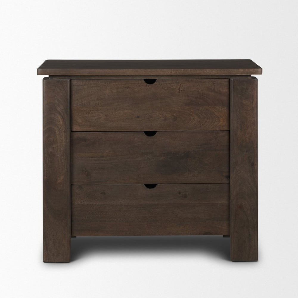 Mercana Wallen Timeless Solid Mango Wood 3 Drawer Accent Cabinet for Elegant Storage in Any Room 71009