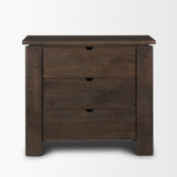 Mercana Wallen Solid Dark Brown Wood 3 Drawer Accent Cabinet 71009