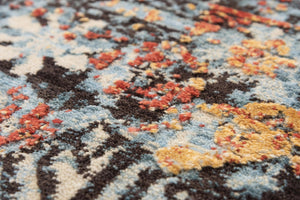 Alora Decor Alure Soft Blue Abstract Rug With Copper-Red Accents, Hand-Washed Wool-Tencel Blend, Plushdurable Finish 8' x 10' 00900910700090810