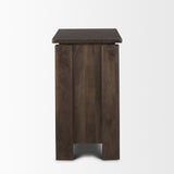 Mercana Wallen Solid Dark Brown Wood 3 Drawer Accent Cabinet 71009