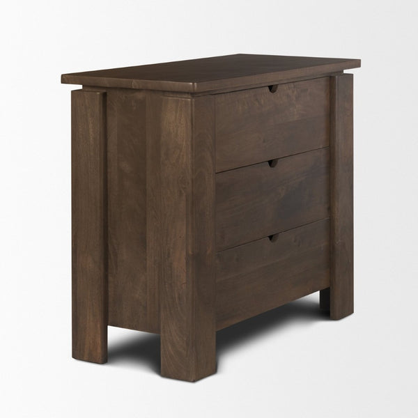 Mercana Wallen Timeless Solid Mango Wood 3 Drawer Accent Cabinet for Elegant Storage in Any Room 71009