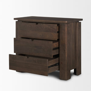 Mercana Wallen Timeless Solid Mango Wood 3 Drawer Accent Cabinet for Elegant Storage in Any Room 71009