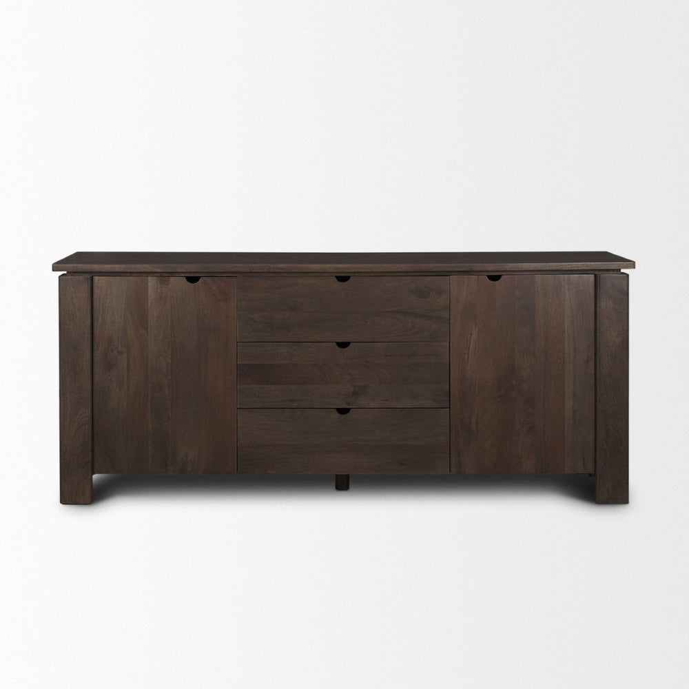 Mercana Wallen Solid Mango Wood Sideboard with 3 Drawers, Versatile Storage for Dining or Living Rooms 71010