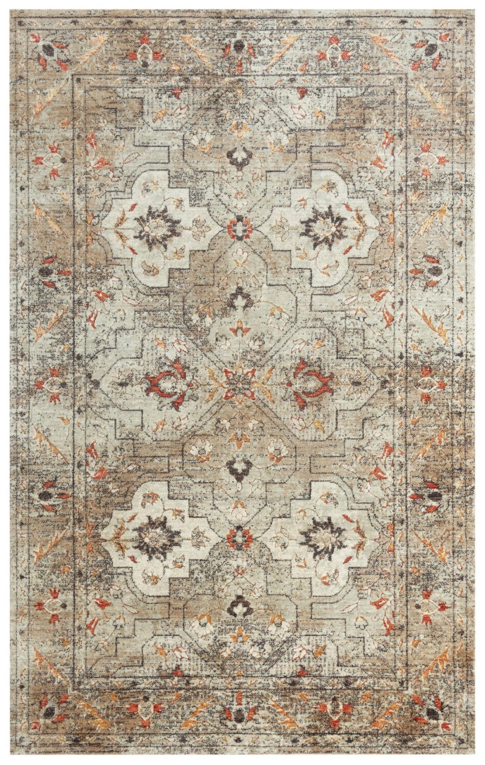 Alora Decor Alure Plush Transitional Medallion Rug In Neutral Rust & Apricot Tones, Hand Sheared Wool Blend 10' x 13' 00900910900300113