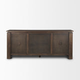 Mercana Wallen 2 Door Solid Dark Brown Wood w/ 3 Drawers Sideboard 71010