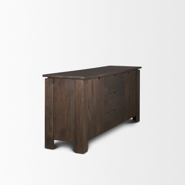 Mercana Wallen Solid Mango Wood Sideboard with 3 Drawers, Versatile Storage for Dining or Living Rooms 71010