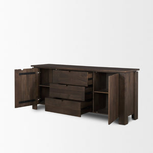 Mercana Wallen Solid Mango Wood Sideboard with 3 Drawers, Versatile Storage for Dining or Living Rooms 71010