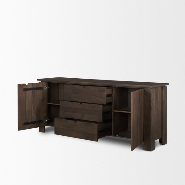 Mercana Wallen Solid Mango Wood Sideboard with 3 Drawers, Versatile Storage for Dining or Living Rooms 71010