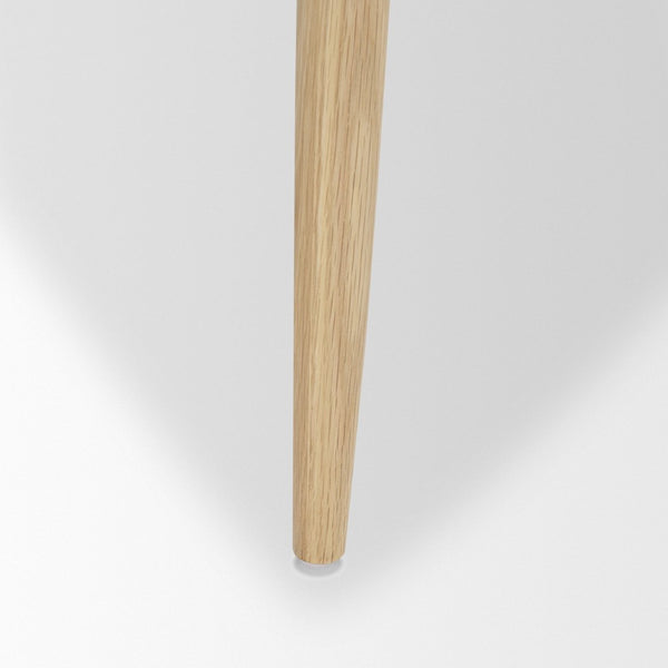 Mercana Haggen Accent Chair - Midcentury Modern Design, Solid Oak Frame, Cream Upholstery, Cozy Comfort Light Brown Wood | Cream Fabric 71016