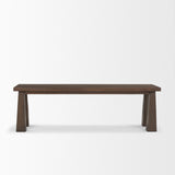 Mercana Wolcott Rectangular Dark Brown Solid Wood Bench 71019