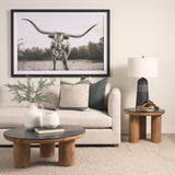 Mercana Tucson Natural Wood w/ Round Black Oak Top Coffee Table  70888-AB