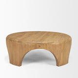 Shima Round Light Brown Wood withArched Legs Coffee Table 70867 Mercana