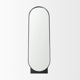 Mercana Tillie Oblong Matte Black Metal Standing Floor Mirror 70908