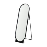 Tillie Oblong Matte Black Metal Standing Floor Mirror