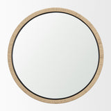 Mercana Vasie Black Wood w/ Jute Round Mirror 70923