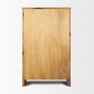Mercana Wayde Curio Cabinet - Rustic Recycled Pine with Matte Black Metal Pulls for Stylish Display & Storage 71021
