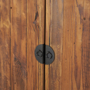 Mercana Wayde Curio Cabinet - Rustic Recycled Pine with Matte Black Metal Pulls for Stylish Display & Storage 71021