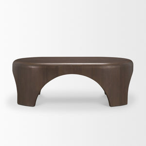 Mercana Shima Elegant Coffee Table with Arched Legs - Premium Solid Wood Design for Modern Living Spaces Dark Brown | Wood | Oval 70831