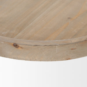 Mercana Virve Round Rustic Wooden Trays with Gray Wash Finish - Versatile Accents for Any Home Décor 70926