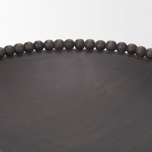 Mercana Wendell Elegant Solid Wood Bowls with Decorative Beaded Rims - Perfect for Home Décor & Serving Dark Brown | Wood 70927