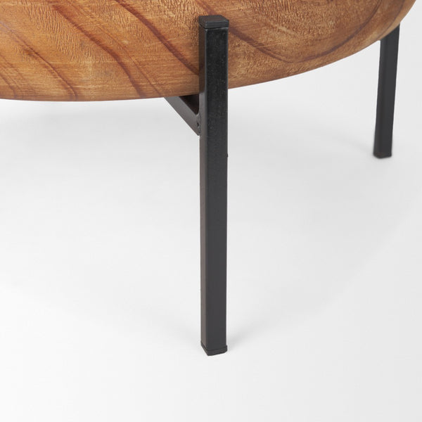 Mercana Wally Elegant Two-Tier Wooden Tray Set with Contemporary Metal Stand for Stylish Home Organization 71047