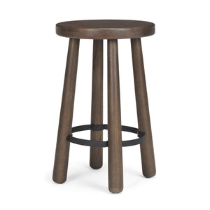 Mercana Weldon Dark Brown Wood W/ Matte Black Metal Counter Stool Dark Brown Wood | Black Metal Wood 71037