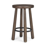 Mercana Weldon Dark Brown Wood W/ Matte Black Metal Counter Stool Dark Brown Wood | Black Metal Wood 71037