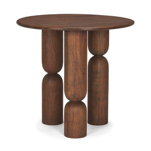 Mercana Sonel Foyer Table - Sculptural Acacia Wood Pedestal with Geometric Elegance for Modern Spaces Medium Dark Brown | Wood 70848-AB