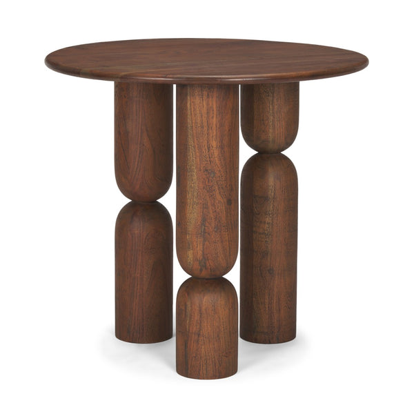 Mercana Sonel Foyer Table - Sculptural Acacia Wood Pedestal with Geometric Elegance for Modern Spaces Medium Dark Brown | Wood 70848-AB