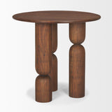 Mercana Sonel Pedestal Medium Dark Brown Acacia Wood Foyer Table 70848-AB