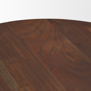 Mercana Sonel Foyer Table - Sculptural Acacia Wood Pedestal with Geometric Elegance for Modern Spaces Medium Dark Brown | Wood 70848-AB