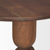 Mercana Sonel Pedestal Medium Dark Brown Acacia Wood Foyer Table 70848-AB