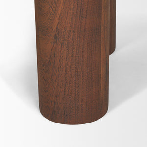 Mercana Sonel Foyer Table - Sculptural Acacia Wood Pedestal with Geometric Elegance for Modern Spaces Medium Dark Brown | Wood 70848-AB