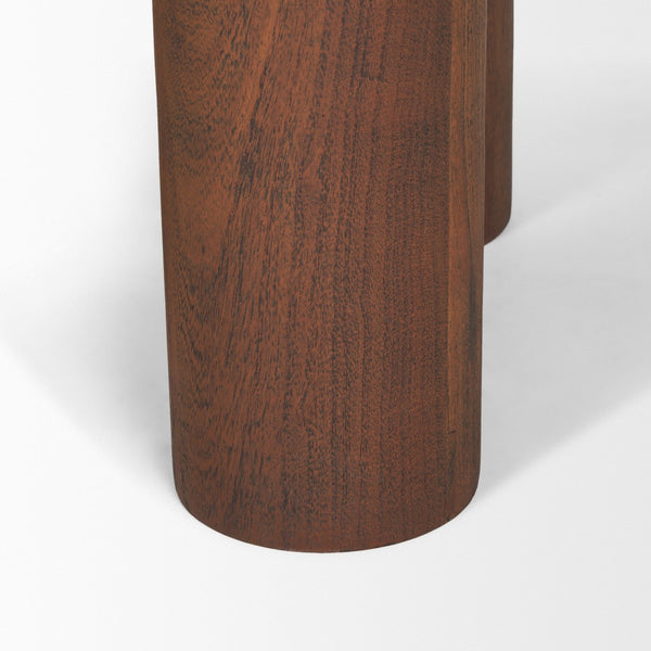 Mercana Sonel Foyer Table - Sculptural Acacia Wood Pedestal with Geometric Elegance for Modern Spaces Medium Dark Brown | Wood 70848-AB