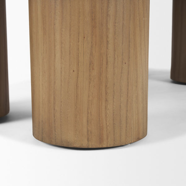 Mercana Tavi Coffee Table - Sculptural Rectangular Design with Elegant Cylinder Legs for Modern Living Spaces Medium Brown | Wood 70858-AB