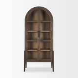 Mercana Teva Two Toned Dark w/Light Wood Arched Curio Cabinet 70864