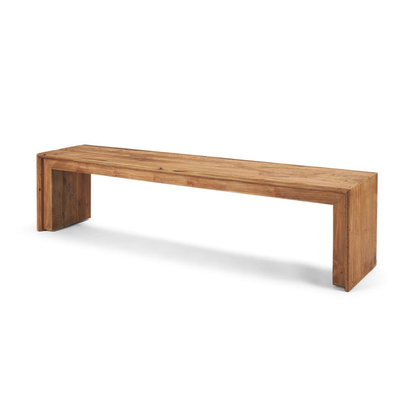 Mercana Tahira Rustic Rectangular Wooden Bench - Sustainable Charm for Entryways, Dining, or Gardens 70896