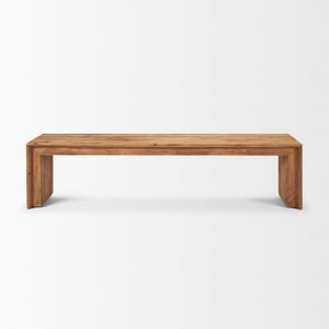Mercana Tahira Rustic Rectangular Wooden Bench - Sustainable Charm for Entryways, Dining, or Gardens 70896